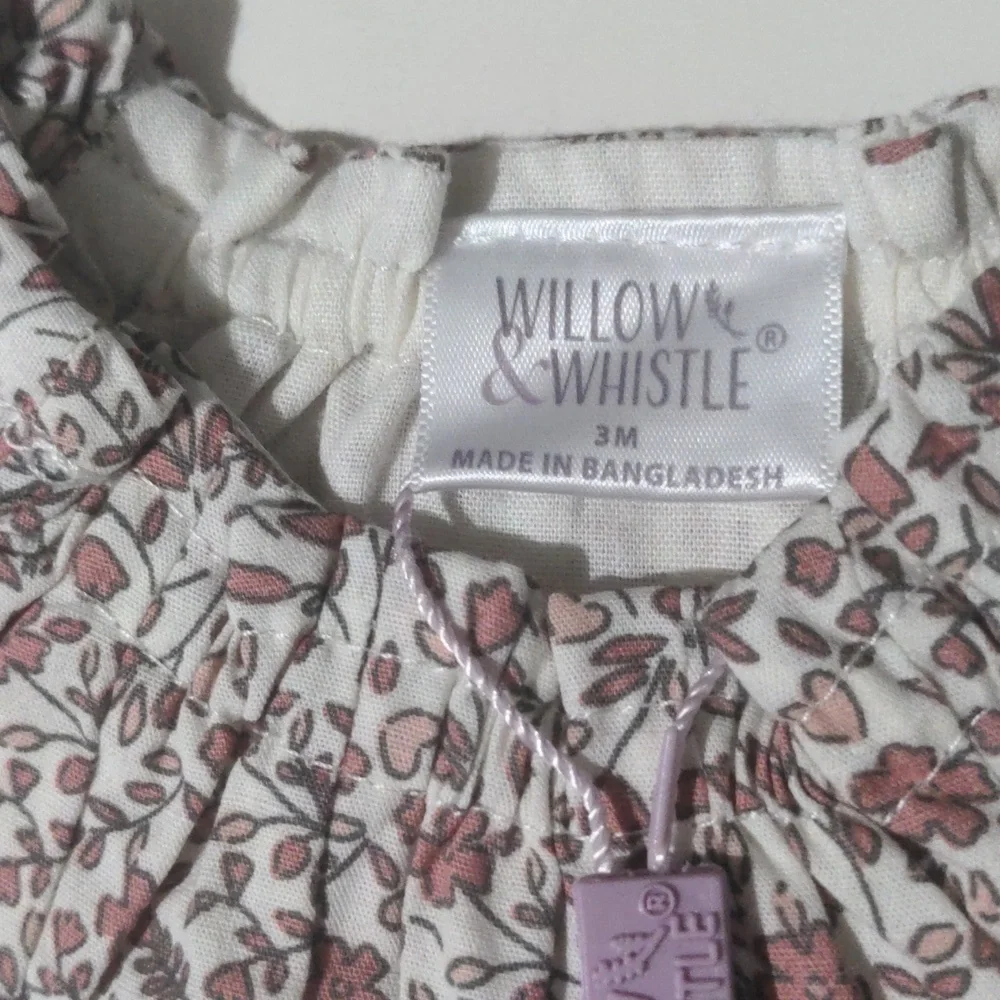 Willow & Whistle Baby Girl Floral Top and Bloomers Set. Size 3 Months NWT - Picture 6 of 8